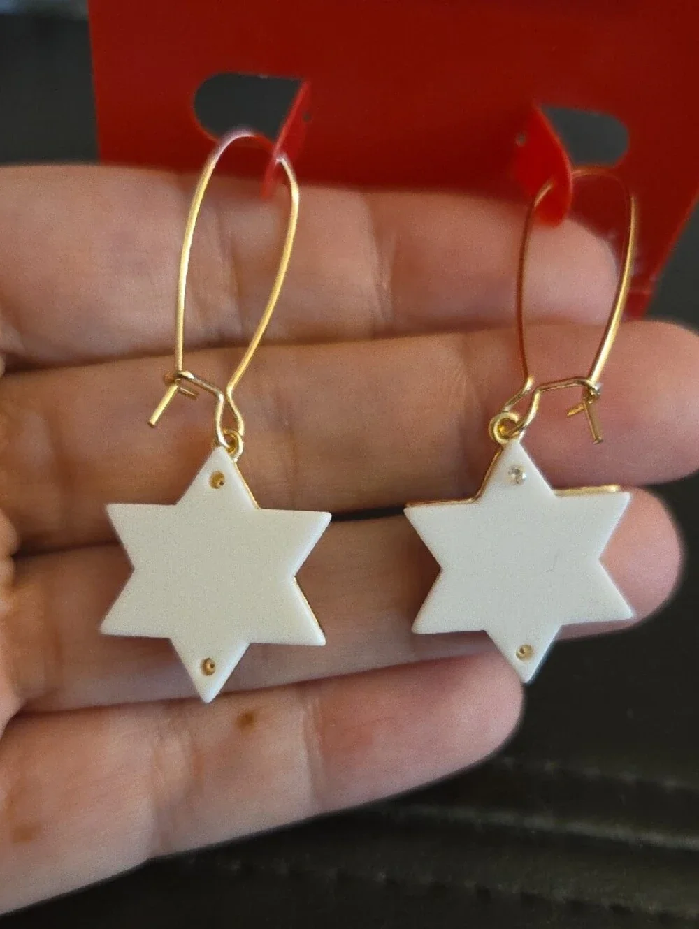 Kohl's Holiday Gold Tone CZ Star Of David Pierced Earrings 2 Pair NWT